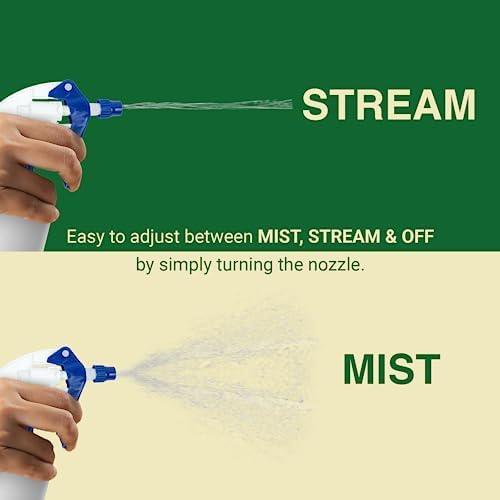 Heluva Green Heavy Duty 24oz Clear Plastic Spray Bottles for Cleaning - Large Empty Bottles for Gardening Solutions, Vinegar, Chemicals, Professional Cleaners - Adjustable Sprayer Nozzle - 4 Pack