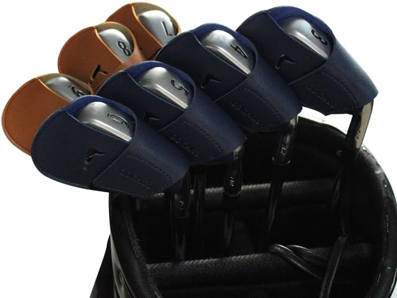 I Golf Iron Headcovers 10pcs PU Fit Both Right-Handed Clubs Golf Club Protector for Titleist Callaway Ping Taylormade Fit More Brands Golf Iron.