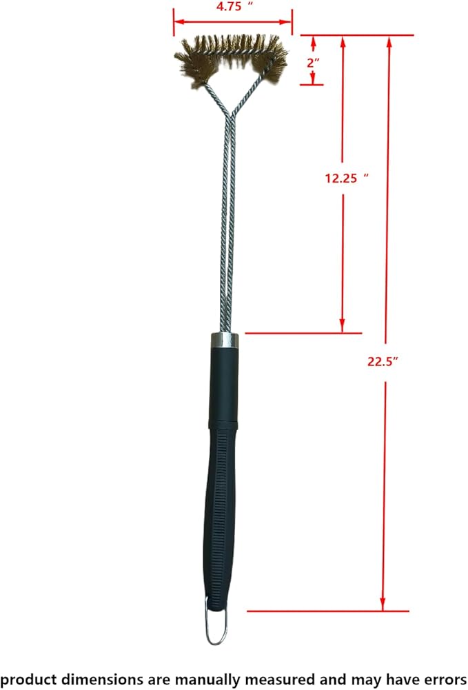 SUNRISE Fryer Brush with Long Handle (Brass with Plastic Handle, Single Brush)