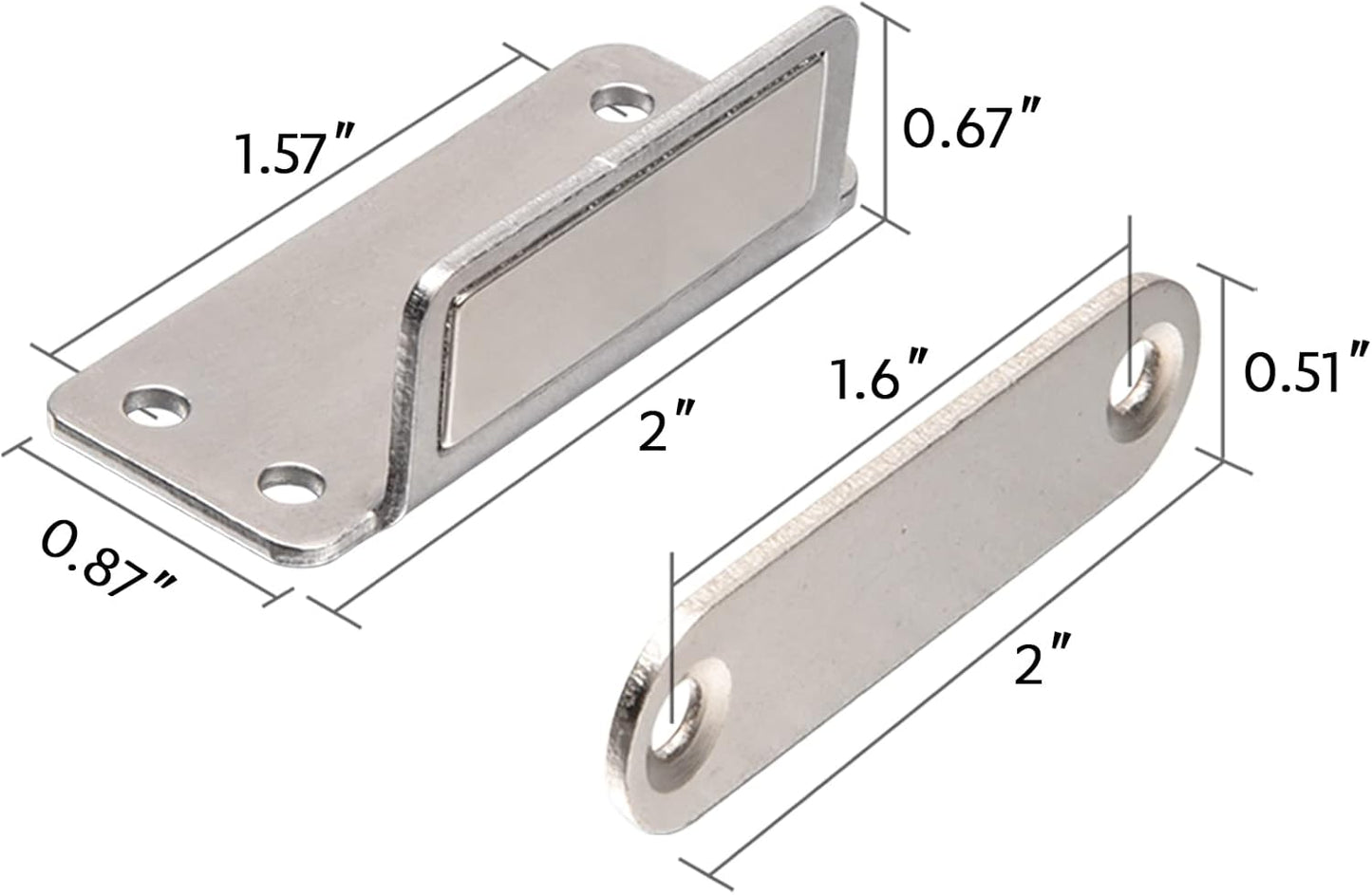 Mousike Double Magnetic Door Catch,60lb Stainless Steel Cabinet Door Magnets with Strong Magnetic for Kitchen Cupboard Wardrobe Closet Cabinet Door Drawer Latch (12Pack)