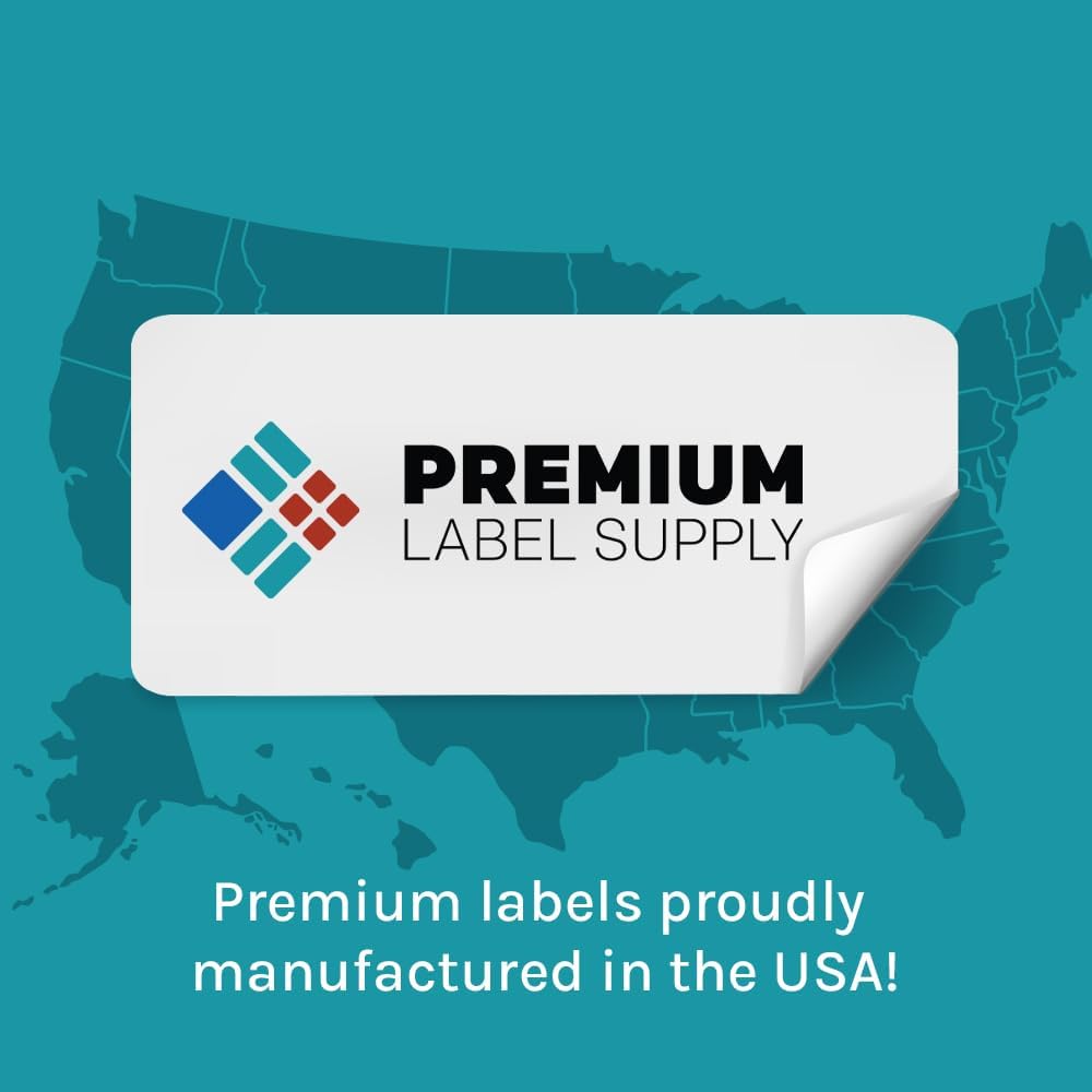Premium Label Supply Bright Neon Color Fluorescent Sticker Labels - 1.5" x 1.5" Square Labels - (Fluorescent Orange, 600 Labels)