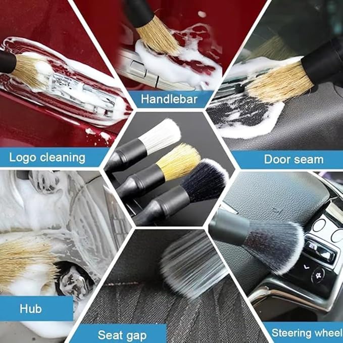 8PCS Car Detailing Brush Set,Soft Car Cleaning Brush,for Cleaning interiors Car Betailing Kit,Ventilation Opening、Console、Seat Seam
