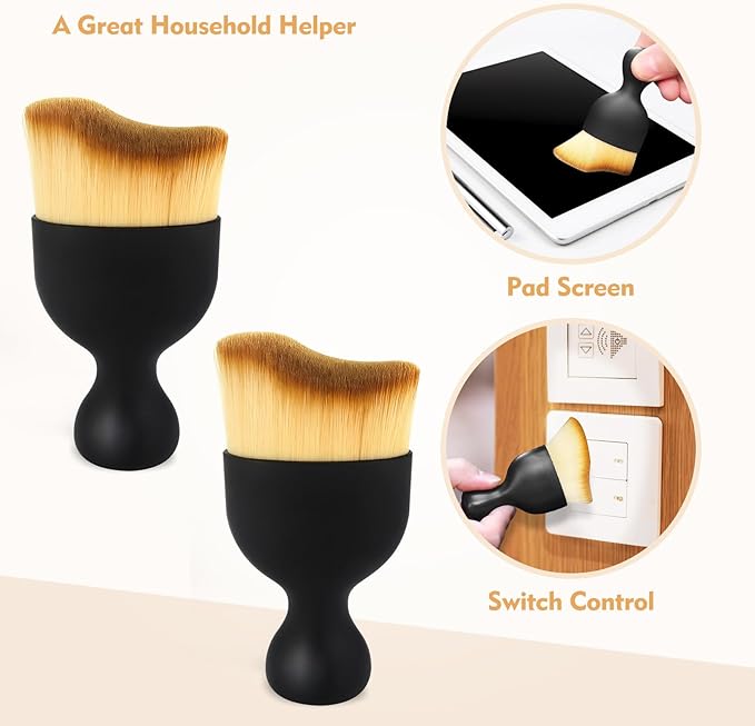 Car Interior Cleaning Brush Car Duster Interior with Ultra Soft Bristles Auto Detailing Brushes Dusting Car Accessories for Dashboard, AC Vents, Leather, Scratch-Free (2Pack)