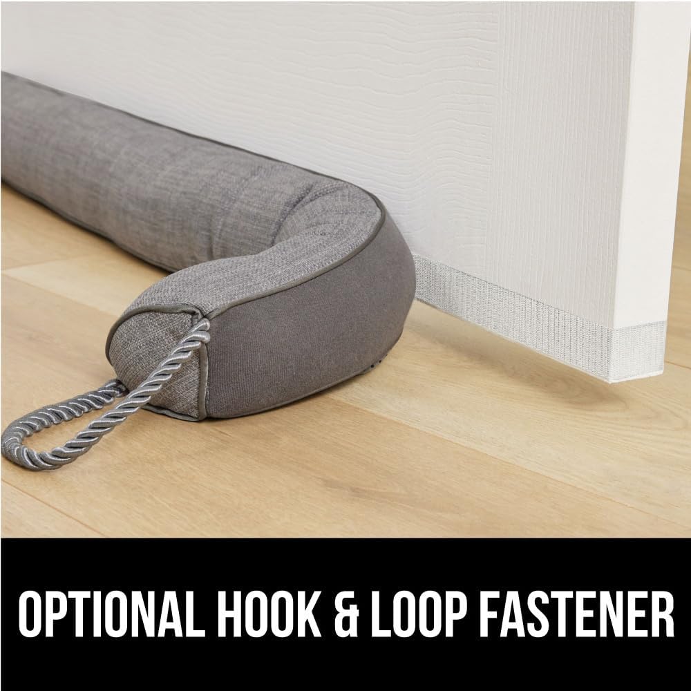 GORILLA GRIP Door Draft Stopper for Bottom of Doors, Weather Stripping Seal Blocks Hot Air, Noise, Bugs, Keeps Cold AC in, Sound Proofing Easy Install Gap Filler, Home Essentials, 36 Inch 2 Pack, Gray