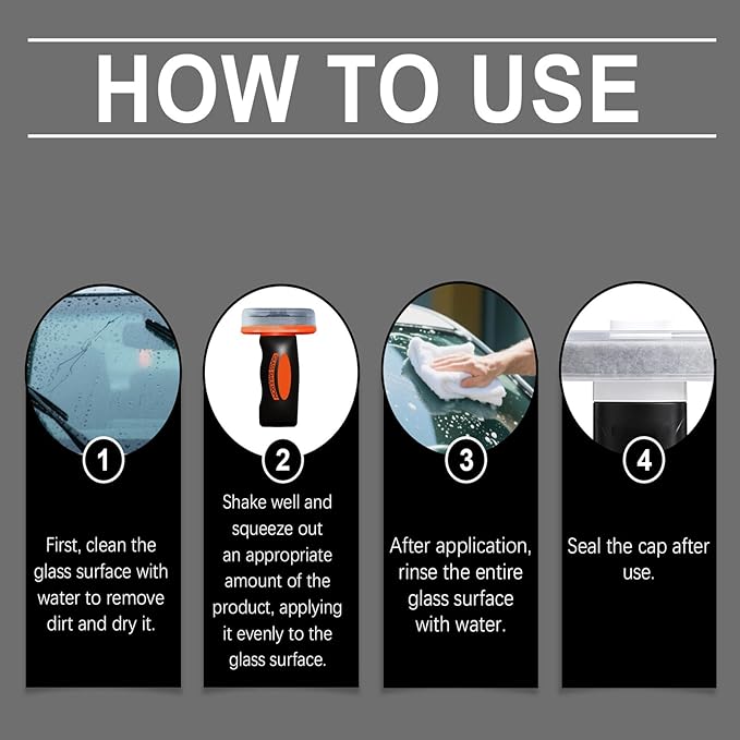 Q4 Glass Guard,Glass Emulsion Cleaner,Glass Handle Oil Film Remover Lotion,Car Windshield Oil Film Remover,Removes Oilfilm & Smudges (3PCS)