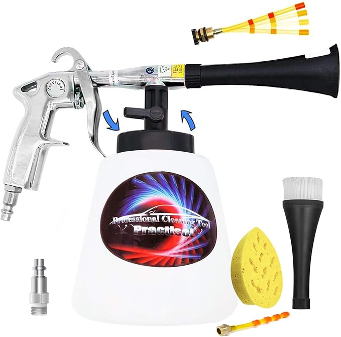 Car Interior Cleaner, Auto Detail Tools Car Detailing Kit(Needs Air Compressor) High Pressure Car Cleaning Gun Car Cleaning Kit for Vehicle Upholstery Carpet Seat (US M Style Plug)