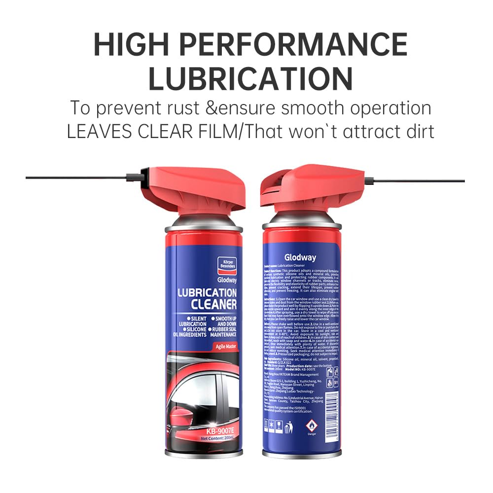Glodway Specialist Silicone Lubricant Spary,Garage Door Lubricant Oil,with Smart Straw Sprays 2 Ways,for Door Higne,Bike,Sewing Machine,Metal Parts,10 OZ(Pack 2)