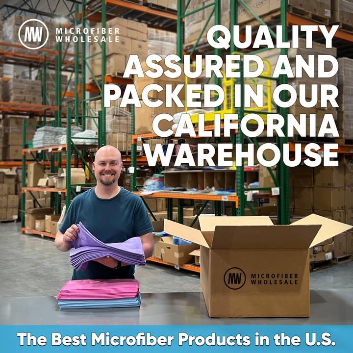 MW Pro Microfiber Cleaning Cloth | White (12 Pack) | Size 16" x 16" | All Purpose Microfiber Towels - Clean, Dust, Polish, Scrub, Absorbent