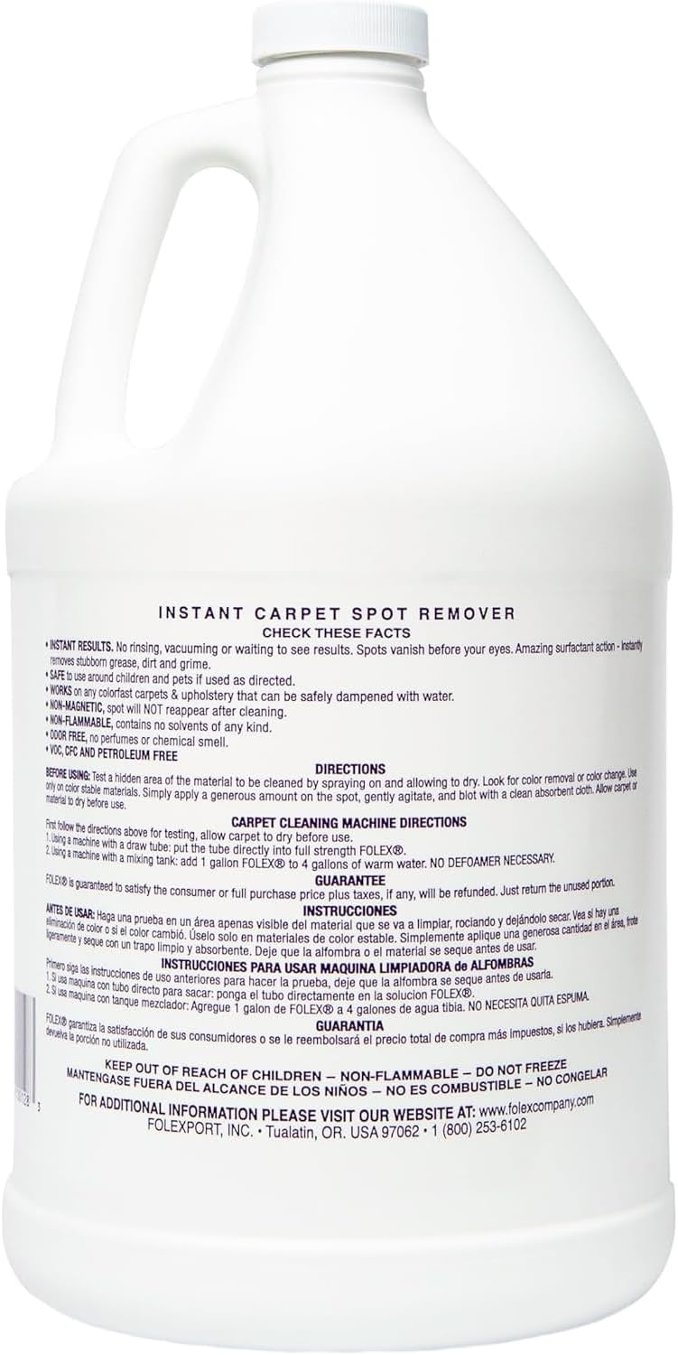 FOLEX Instant Carpet Spot Remover Carpet Cleaner with Reusable Cleaning Cloth - 128 oz - Removes Pet Accidents, Grease, Red Wine and More - 4 Pack