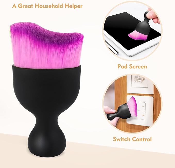 Car Interior Cleaning Brush Car Duster Interior with Ultra Soft Bristles Auto Detailing Brushes Dusting Car Accessories for Dashboard, AC Vents, Leather, Scratch-Free (2P_DoublePurple)