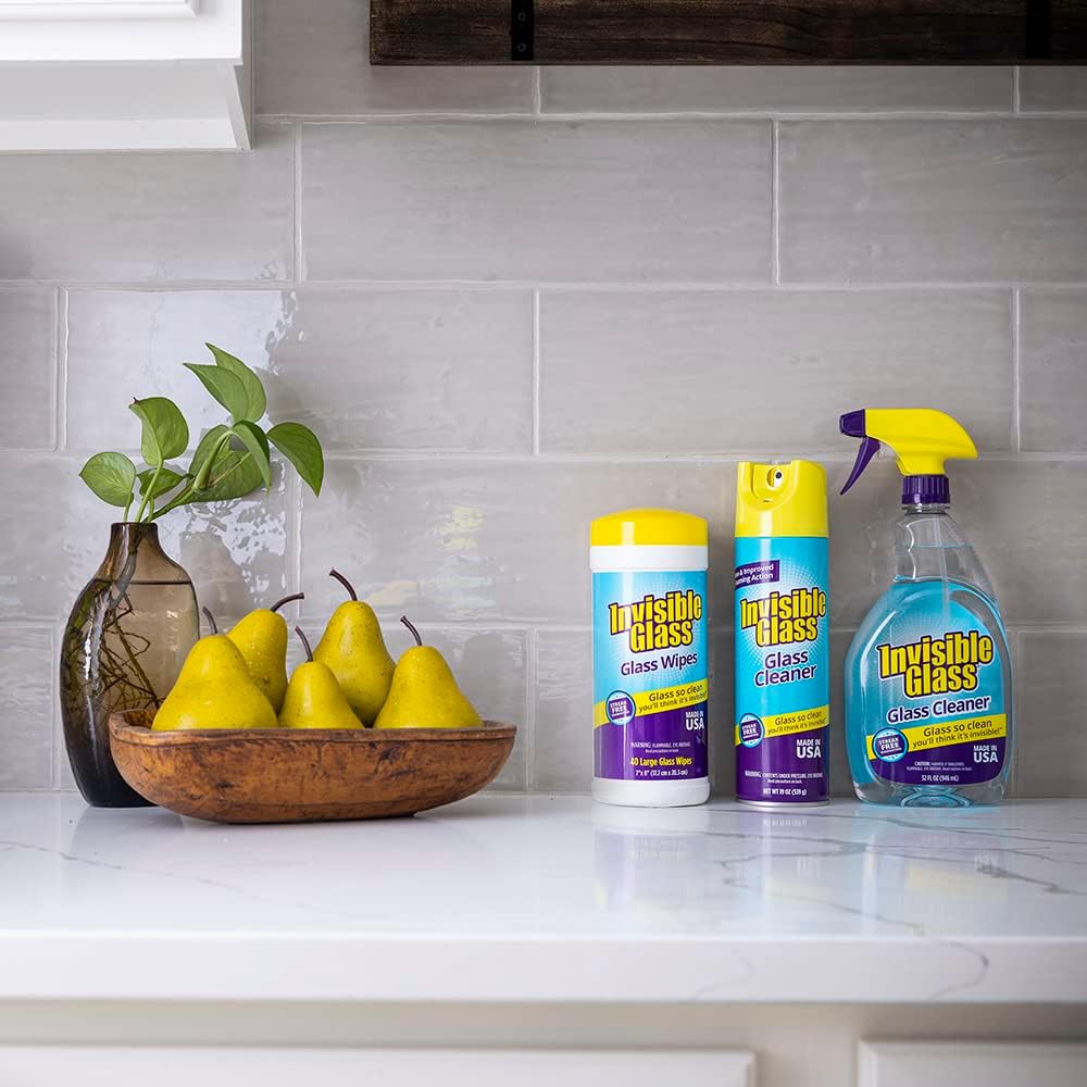 Invisible Glass 91160-6PK Premium Glass And Window Cleaner Aerosol Can Leaves Glass Streak Free And Residue Free With Improved Foaming Action, Pack Of 6