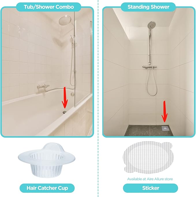 25 Pack, Hair Catcher for Bathroom Sink or Bathtub, White, Small