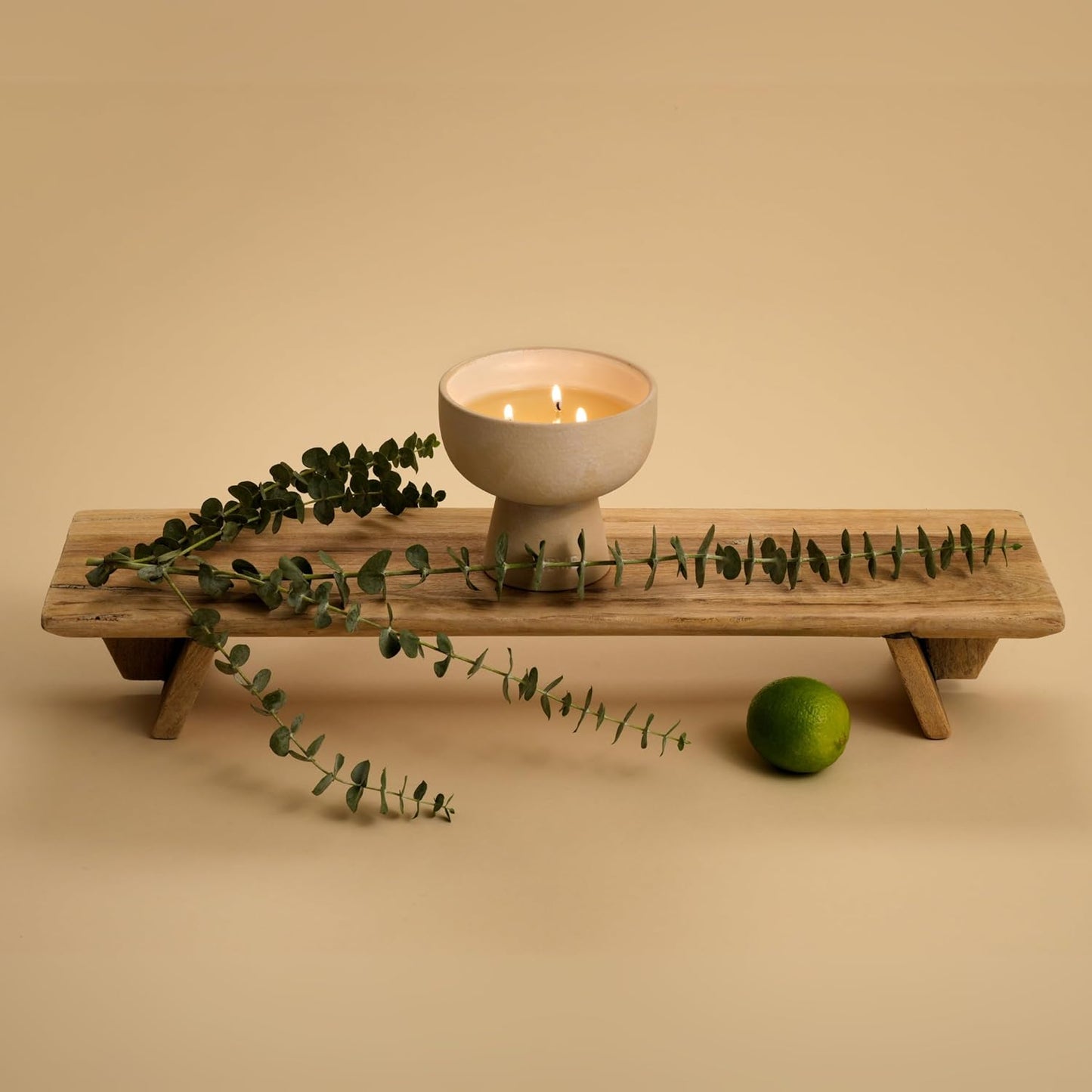 New BLUEME Wellness Candle Wax Refill, Contains Essential Oil, Sustainable, Hand Finished, Hand Poured, Premium, Luxury Ceramic, Natural Cotton Wick (24oz, Eucalyptus & Lime)