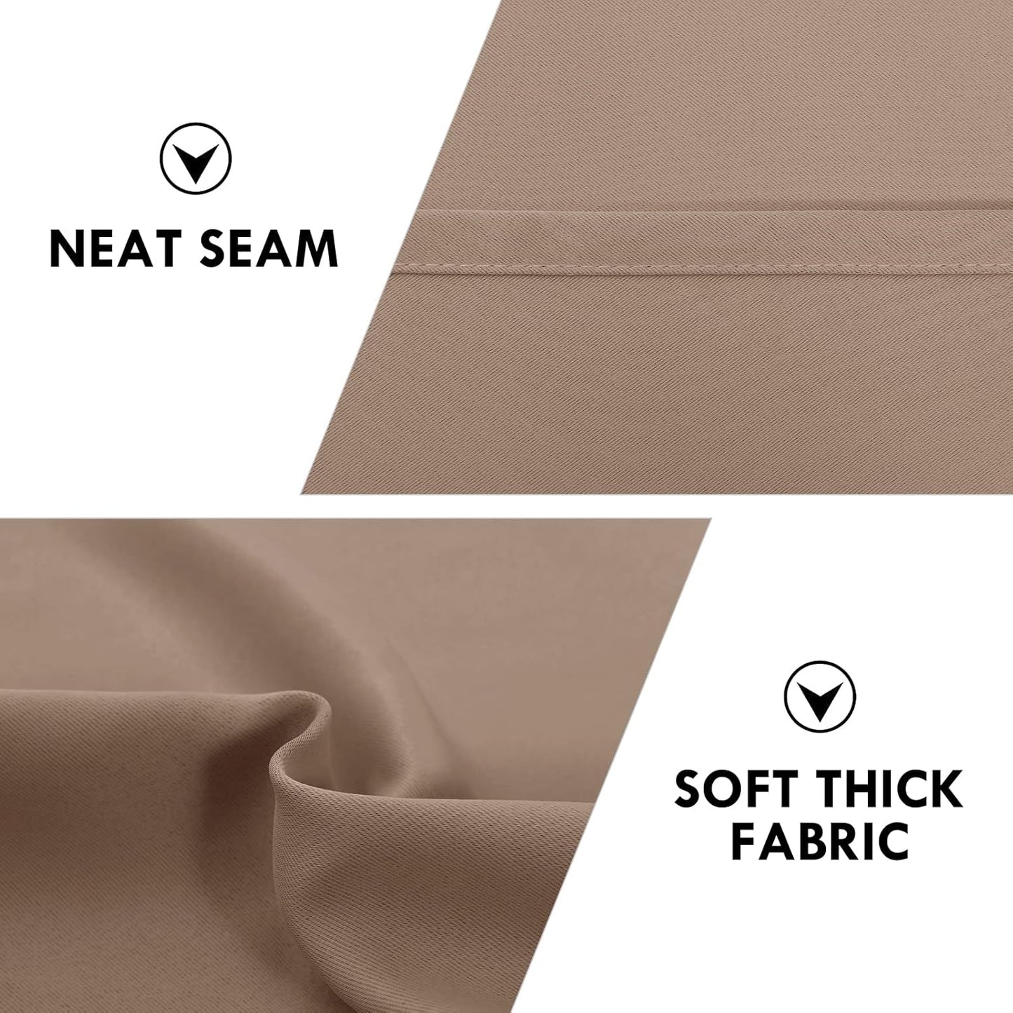 DWCN Blackout Curtains Room Darkening Thermal Insulated Bedroom Curtains Window Curtain Panels, 38 x 84 inches Long, Set of 2 Khaki Rod Pocket Drapes