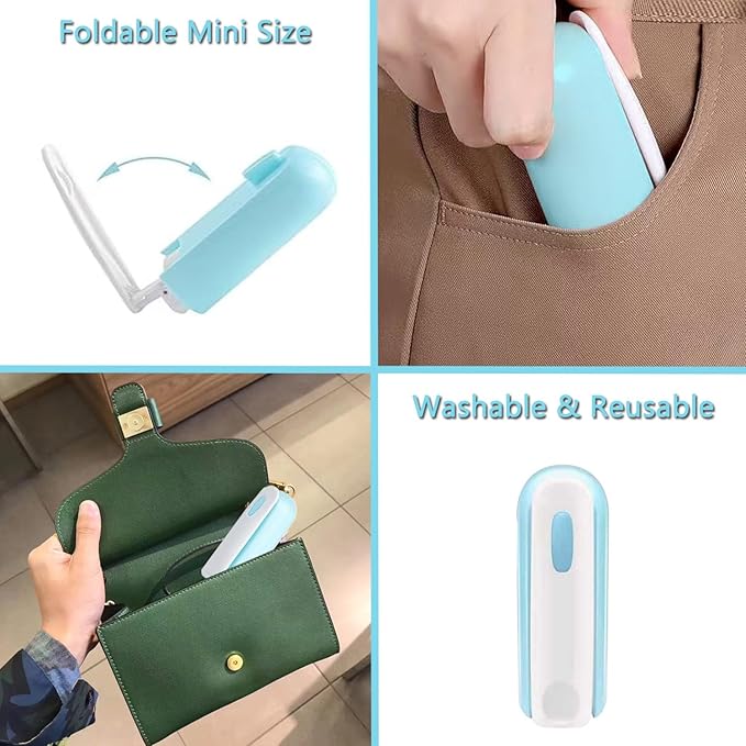 Reusable Washable Lint Roller 4 Pack, Sticky Gel Lint Rollers, Cat Dog Pet Hair Lint Remver Cleaner for Clothes, Carpet, Travel, 2 Large Roller with Dust Cover and 2 Mini, Portable Small Lint Brush