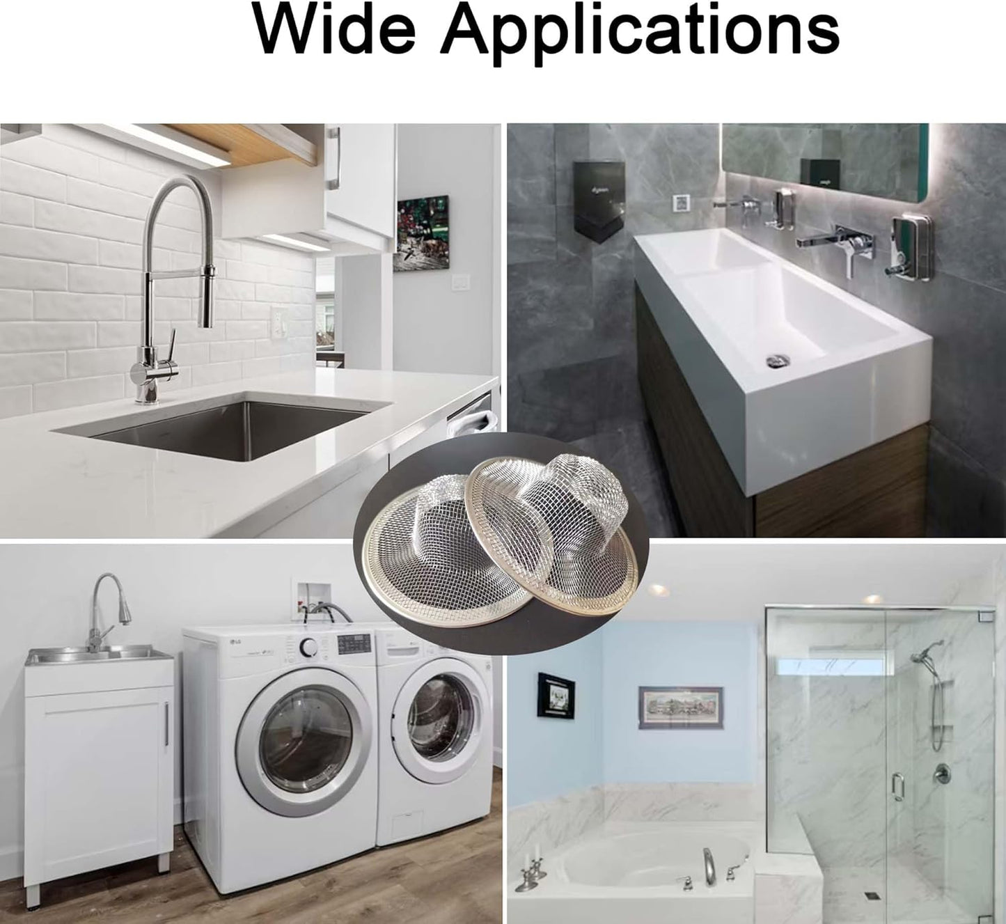 20PCS Stainless Steel Slop Basket Filter Trap, 2.75" & 4.41" Bathroom Sink Drain Strainer Mesh, Mesh Drain Cover Drain Sink Screen for Bathroom Bathtub Kitchen Laundry Lavatory Balcony RV Floor Drain