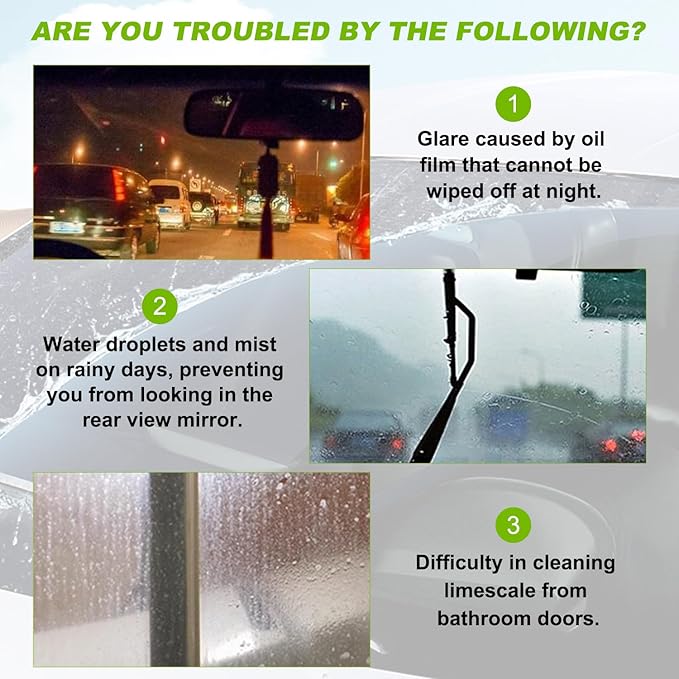 Automotive Oil Film Cleaning Brush for Car Windows,Upgrade 2.0 Clear Vision Glass Cleaner, Car Windshield Cleaner Tool,Universal Cleaning Wipe Board (2PCS)