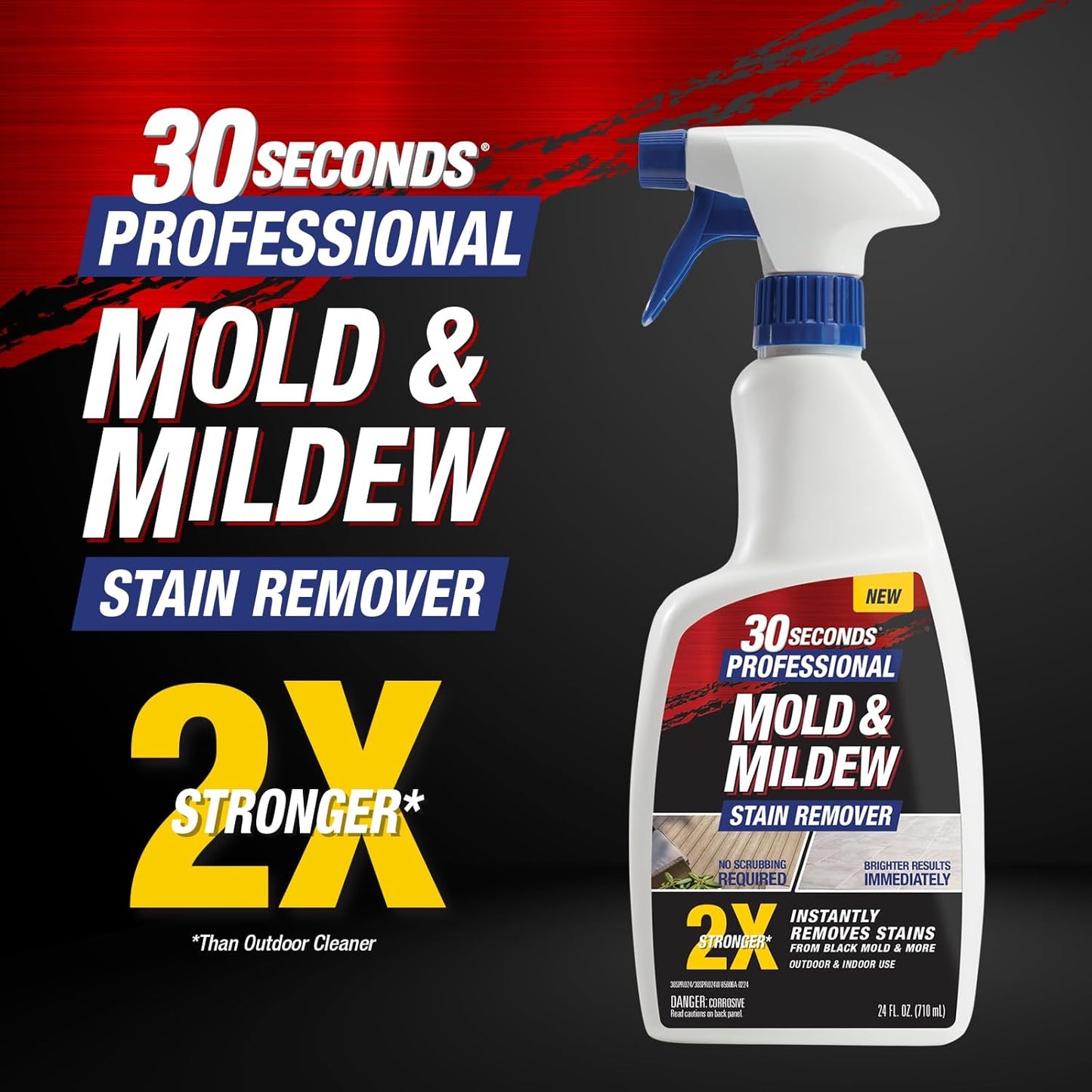 30 SECONDS Pro Mold and Mildew Stain Remover | Scrub Free | Brighter Results Instantly | Ready To Use Refill | 128 fl. oz. (2 PACK)
