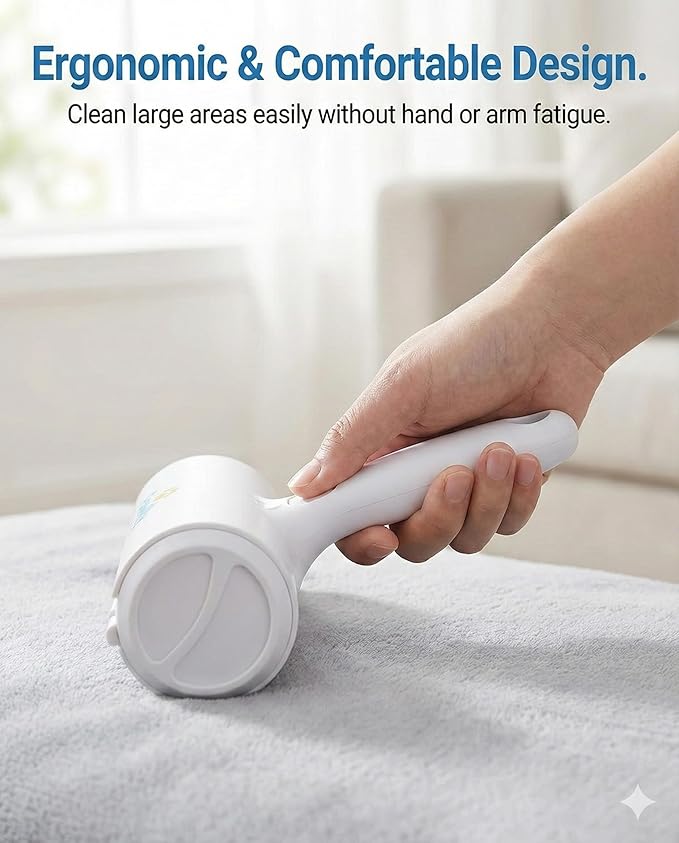 Pet Hair Remover Roller – Reusable Lint Roller for Pet Hair, Dog & Cat Hair Remover – Self-Cleaning Fur Removal Tool for Couch, Sofa, Furniture, Carpet, Car Seats & Bedding – No Refills Needed