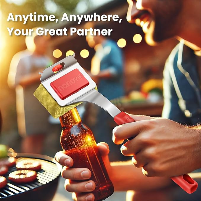 Grill Brush Bristle Free + 5 Replaceable Pads, Steam Grill Brush for Outdoor Grill, BBQ Grill Brush and Scraper for Cast Iron/Stainless Steel Grates, Safe Grill Cleaner Brush, Gift for Men Dad