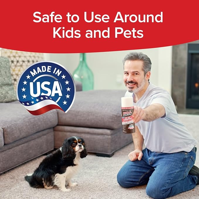 Bull Shot Carpet Spot & Stain Remover by Horsepower, AS SEEN ON TV, Made In USA, Just Point & Spray, Stain-Lifting Foam-Action, Pet Stains & Odors, Coffee, Soda, Wine, Grease, New & Old Stains & More