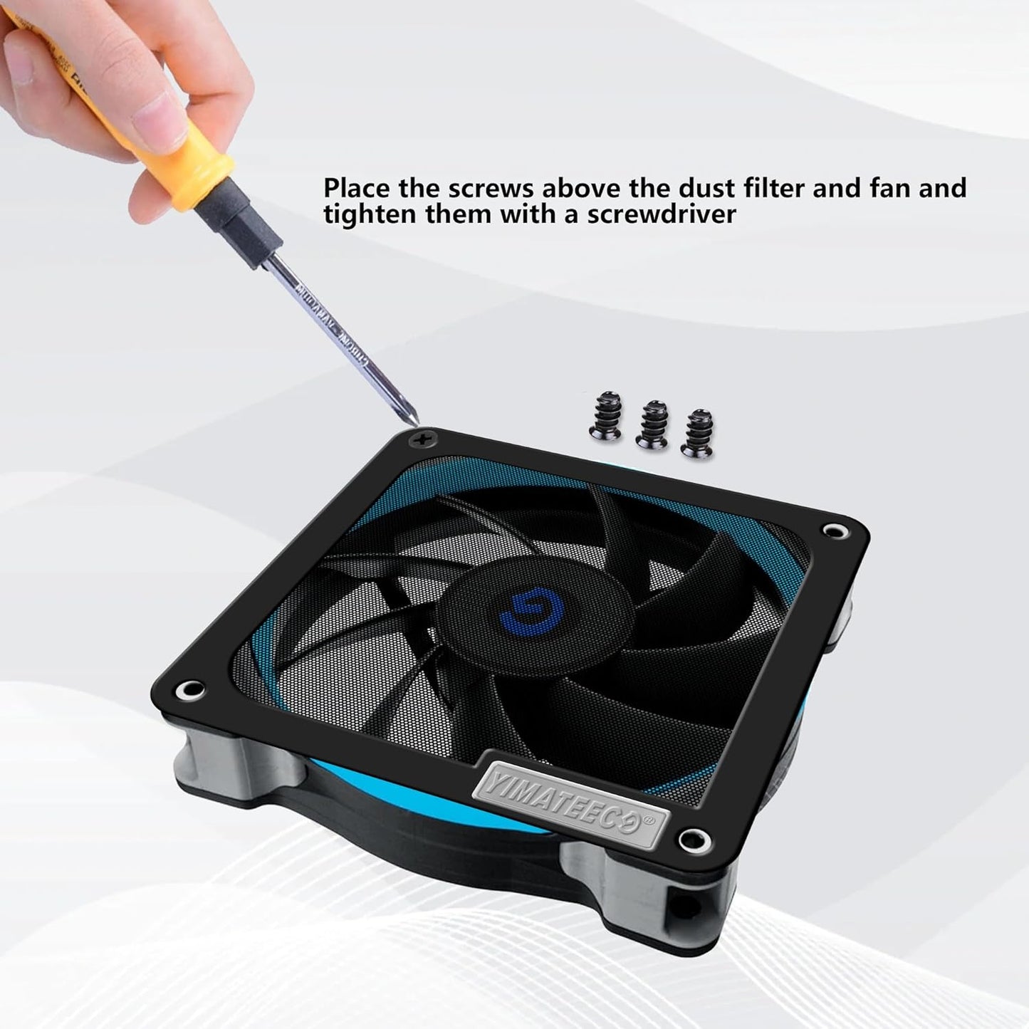 140mm PC Dust Filter for Computer Cooler Fan/PSU/Routers PVC 50 Mesh, Magnetic Dust Mesh Computer Fan Filter Grills with Screws Dustproof Case Cover (PVC V4.0, 140 * 140mm, 2pcs, Black)