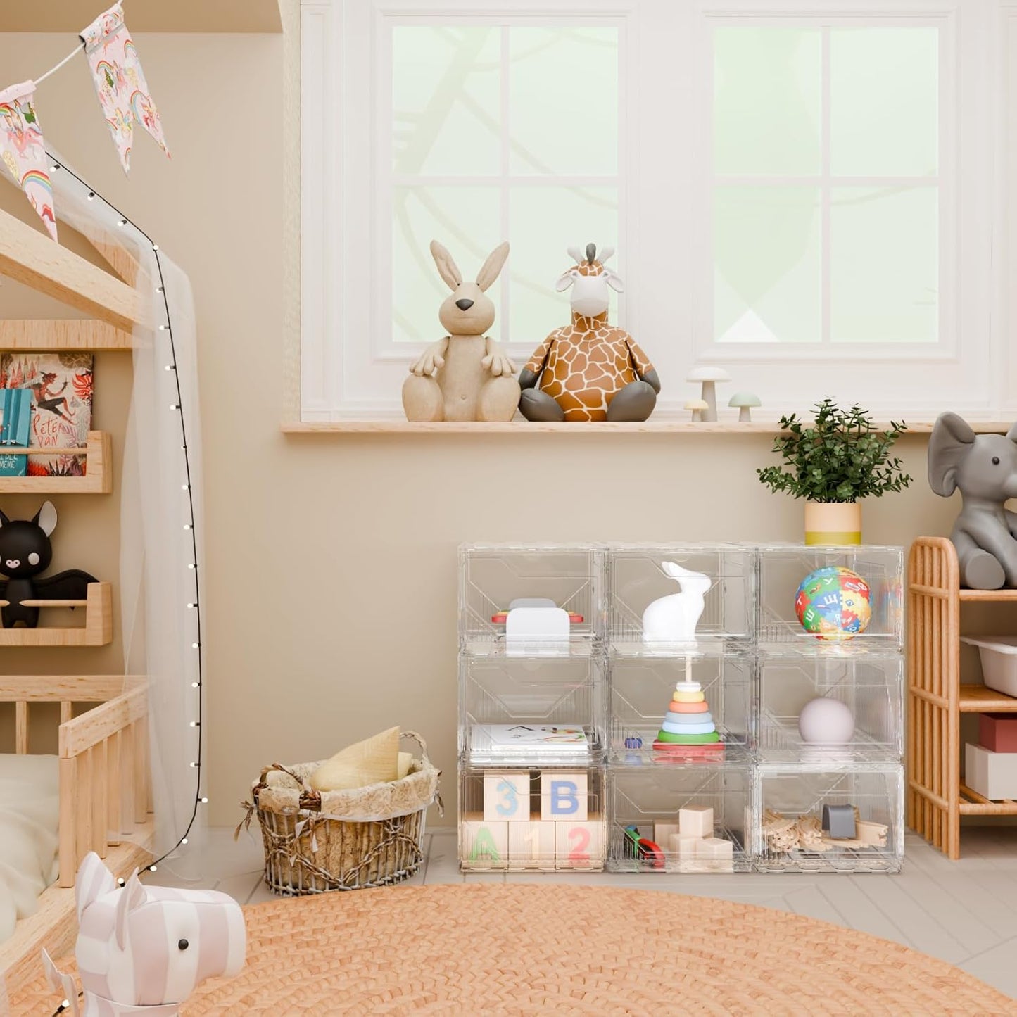 10 Pack Upgraded XX-Large Storage Organizer with Magnetic Door, New structure is more stable, Thicken & Sturdy Clear Stackable Interconnectable Shoe Box for Entryway, Closet, Under Bed