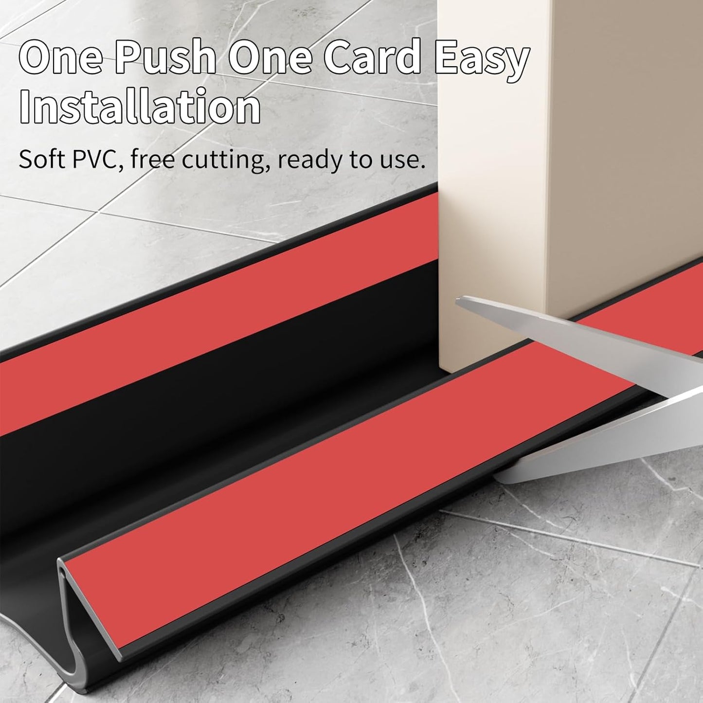 New Upgrade 36.6 inch Under Door Draft Stopper Free Cutting Length, for Bottom of Door,Under Door Noise Stopper White