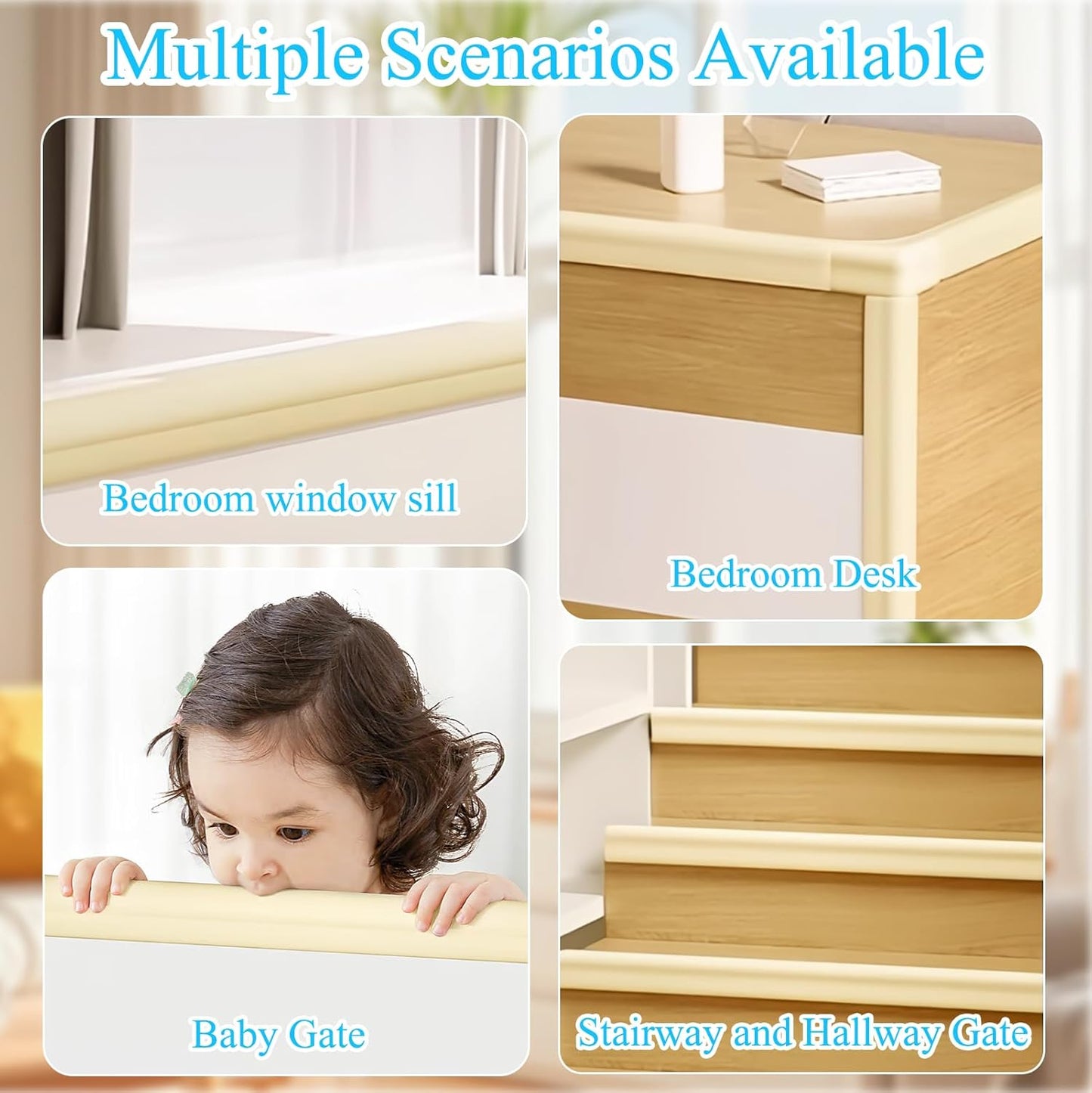 Baby Proofing Edge Corner Protector,1Roll L-Shape Soft Cabinet Door Bumper Corner Strip,4 Furniture Safety Bumper Corner Guards,Wall Protector,Self Adhesive,for Nursery,Kitchen,Fireplace,Table