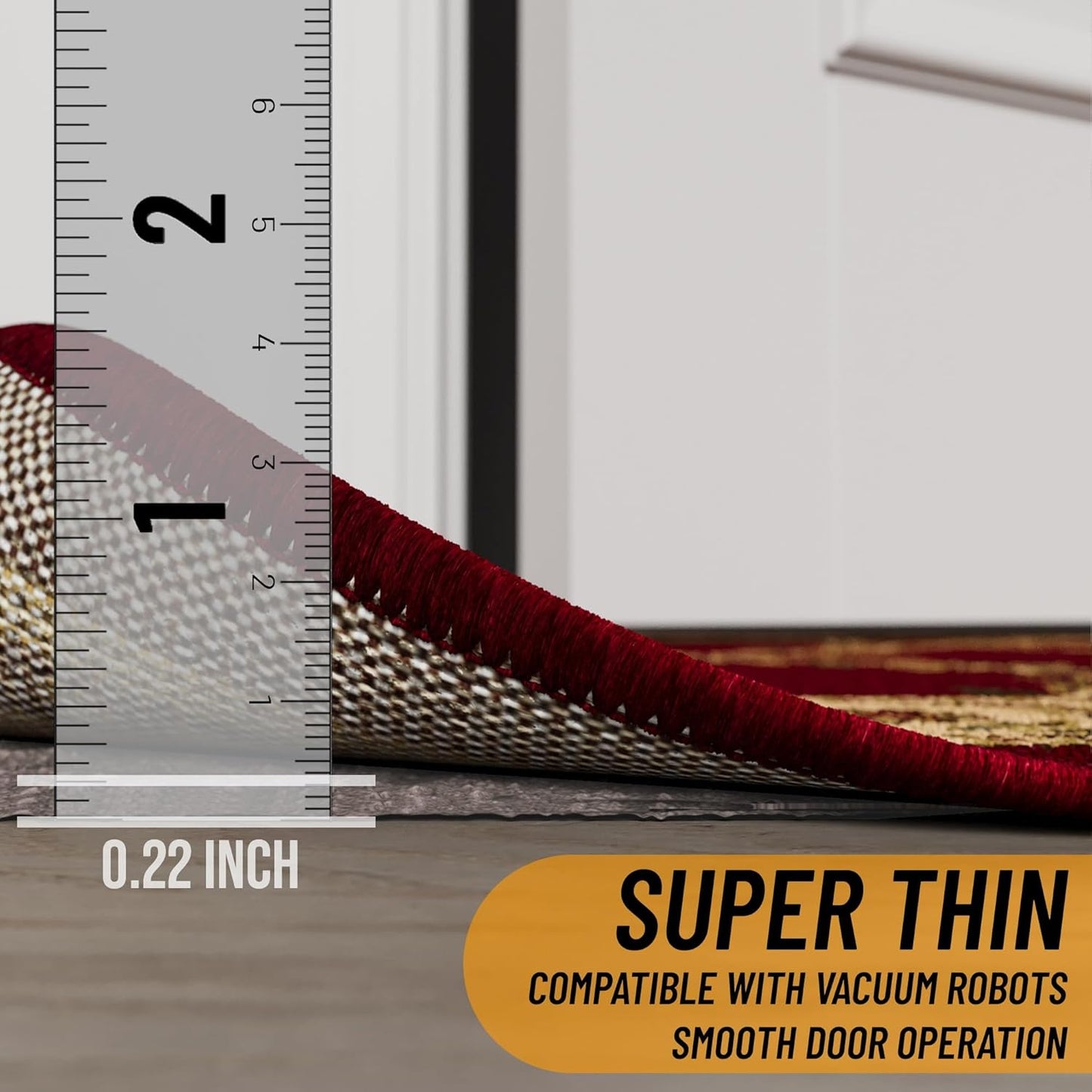Ottomanson 8' x 11' Non-Slip Rug Pad Gripper 1/4 Inch Thick Dual Surface Felt + Rubber Gripper - Safe for All Floors, Brown