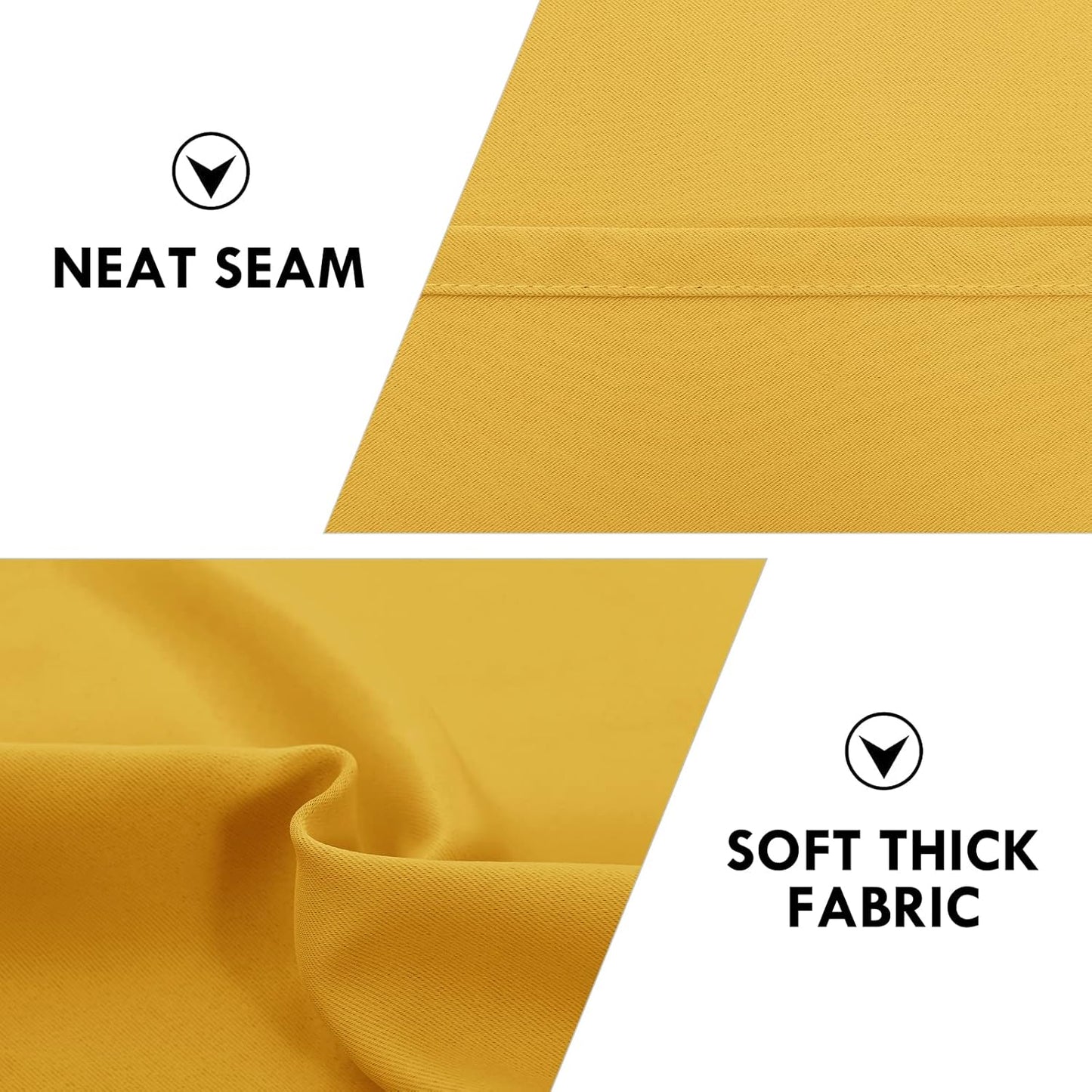 DWCN Blackout Curtains for Bedroom – Rod Pocket Thermal Insulated Noise Reducing Noise Reducing Drapes for Living Room, W 60 x L 63 Inch, 2 Panels, Yellow