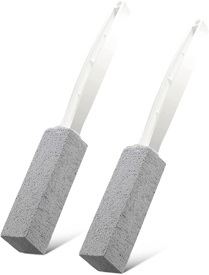 2 Pack Toilet Cleaner Hard Water Build up Remover with Ergonomic Handle, Pumice Stone Cleanning Tool Stain Hard Water Ring Cleaner for Toilet, Pool, Bathroom, Sink