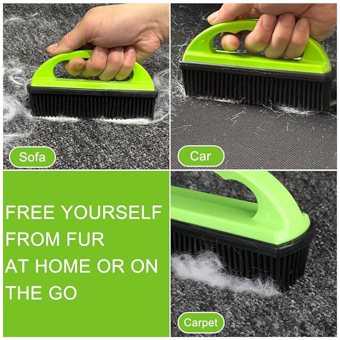 Pet Hair Remover Rubber Brush, Bath Brush for Dogs & Cats, Reusable Lint Roller, Furniture & Car Hair Removal Brush, Effective for Carpets, Couches, and Clothes