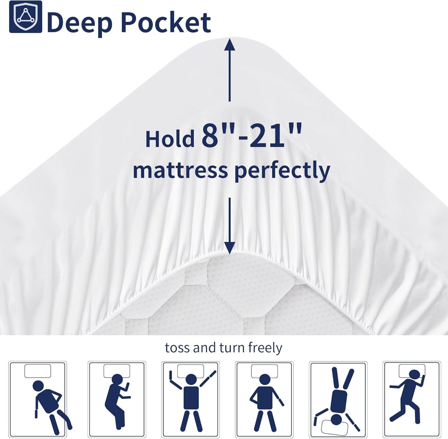 Extra Thick Queen Mattress Topper Pillowtop Mattress Pad Cover Cooling and Plush with 8-21 Inch Deep Pocket 3D Snow Down Alternative Fill