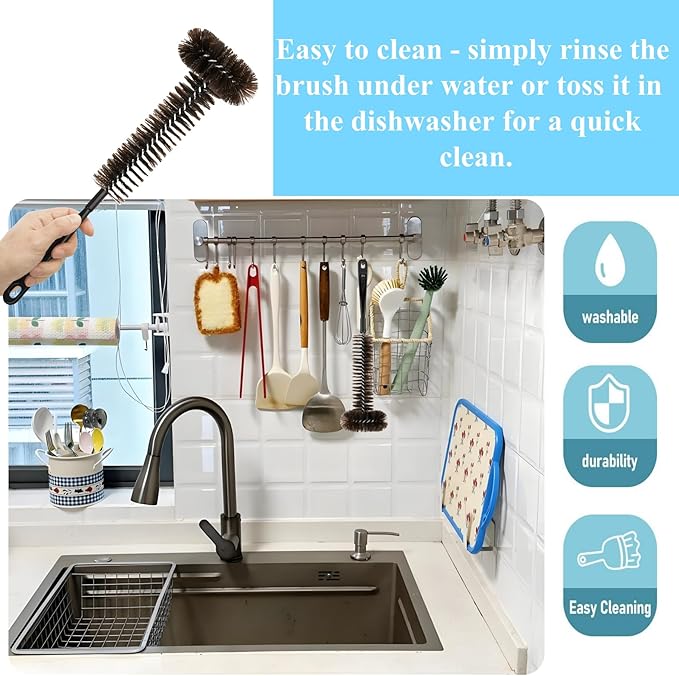 2 Pack Garbage Disposal Cleaner Brush 15" Extra Long Handle for Deep Cleaning Sink and Drain Eliminates Residue, Odor