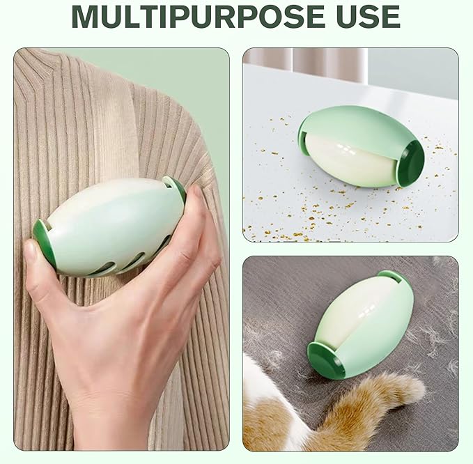 Reusable Silicone Lint Roller, 2026 Portable Lint Remover, Washable Sticky Roller Powerful Adhesion for Pet Hair and Dust Removal, Lint Roller for Home Travel Clothes Bed Sofa (Green,1pcs)