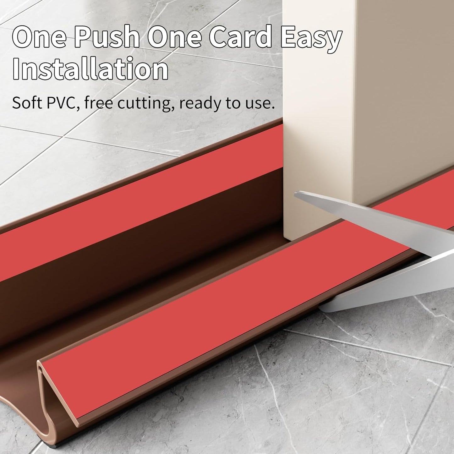 New Upgrade 36.6 inch Under Door Draft Stopper Free Cutting Length, for Bottom of Door,Under Door Noise Stopper(Brown )