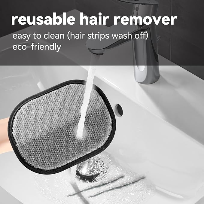 Pet Hair Remover Gloves: Static Design, 9.4"×7.1" Reusable Lint Remover for Furniture, Clothing, Car Seats – Grooming Tool for Cats & Dogs, 2PCS