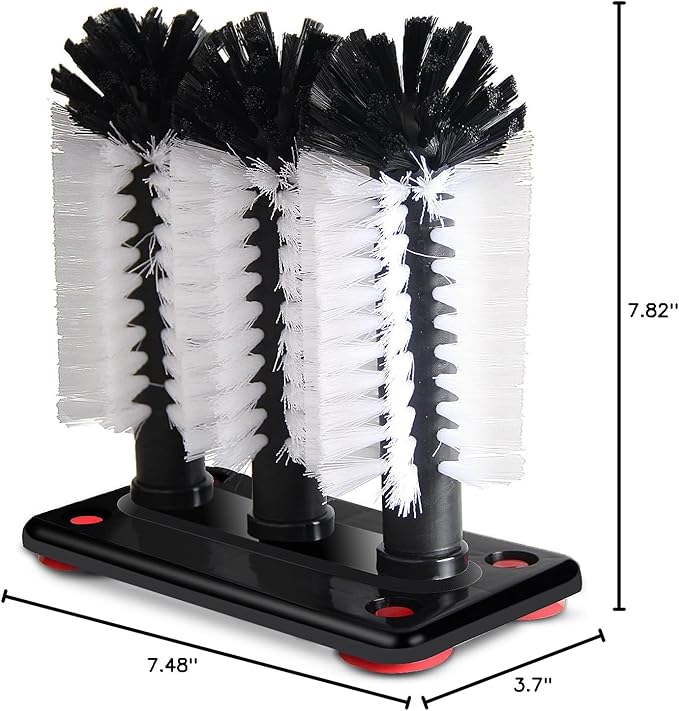 Glass Washer Brush Cleaner - 3 Brushes per Base