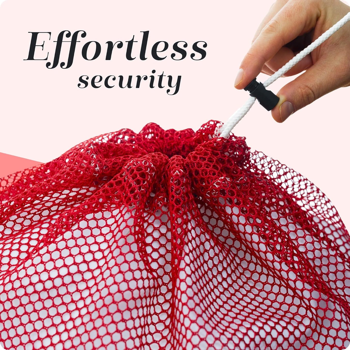 Handy Laundry Mesh XL Laundry Bag - Durable, Machine Washable with Secure Drawstring Closure - Perfect for College Dorms, Laundromats, Apartments (Red, Large 24" x 36")