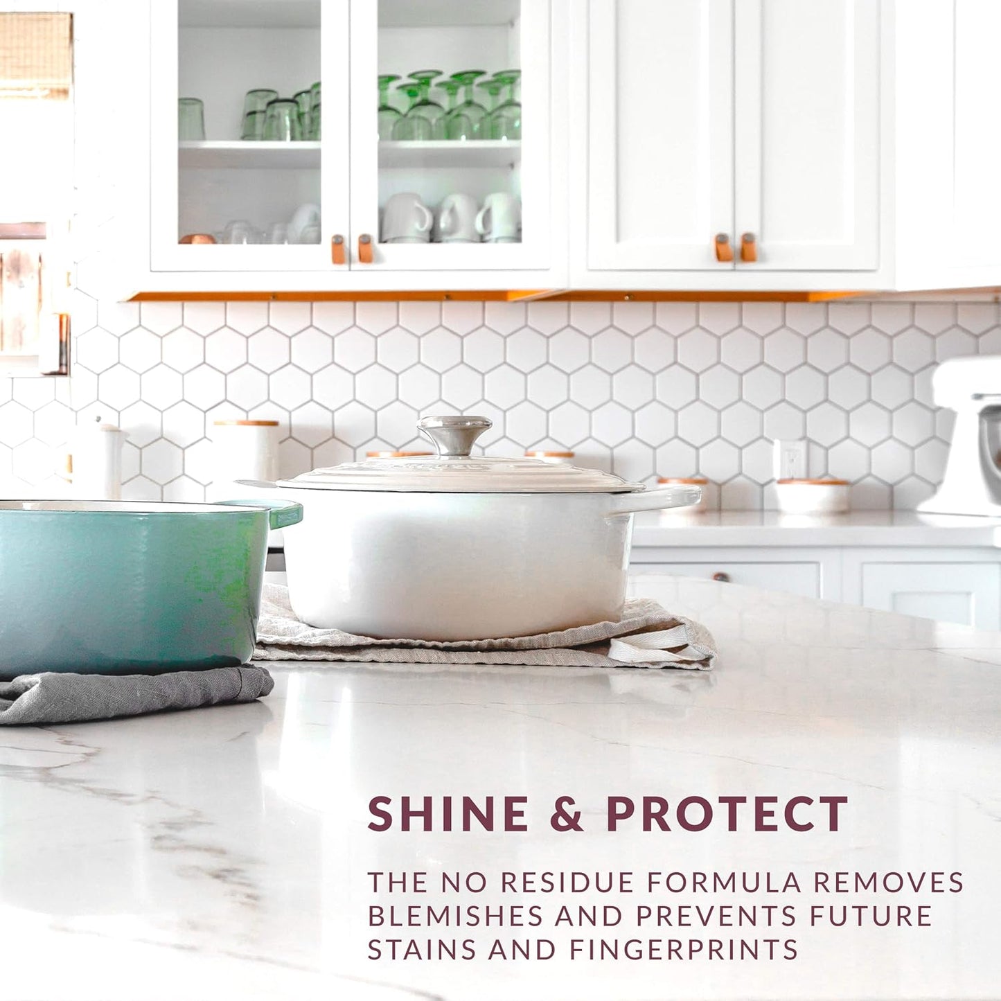 HOPE'S Countertop Restoration Polish, Streak-Free Kitchen Counter Cleaner, No Buildup Countertop Cleaner, Quartz, Marble, Corian, Composite, and Granite Cleaner and Polish, 8 Fl Oz, Pack of 2