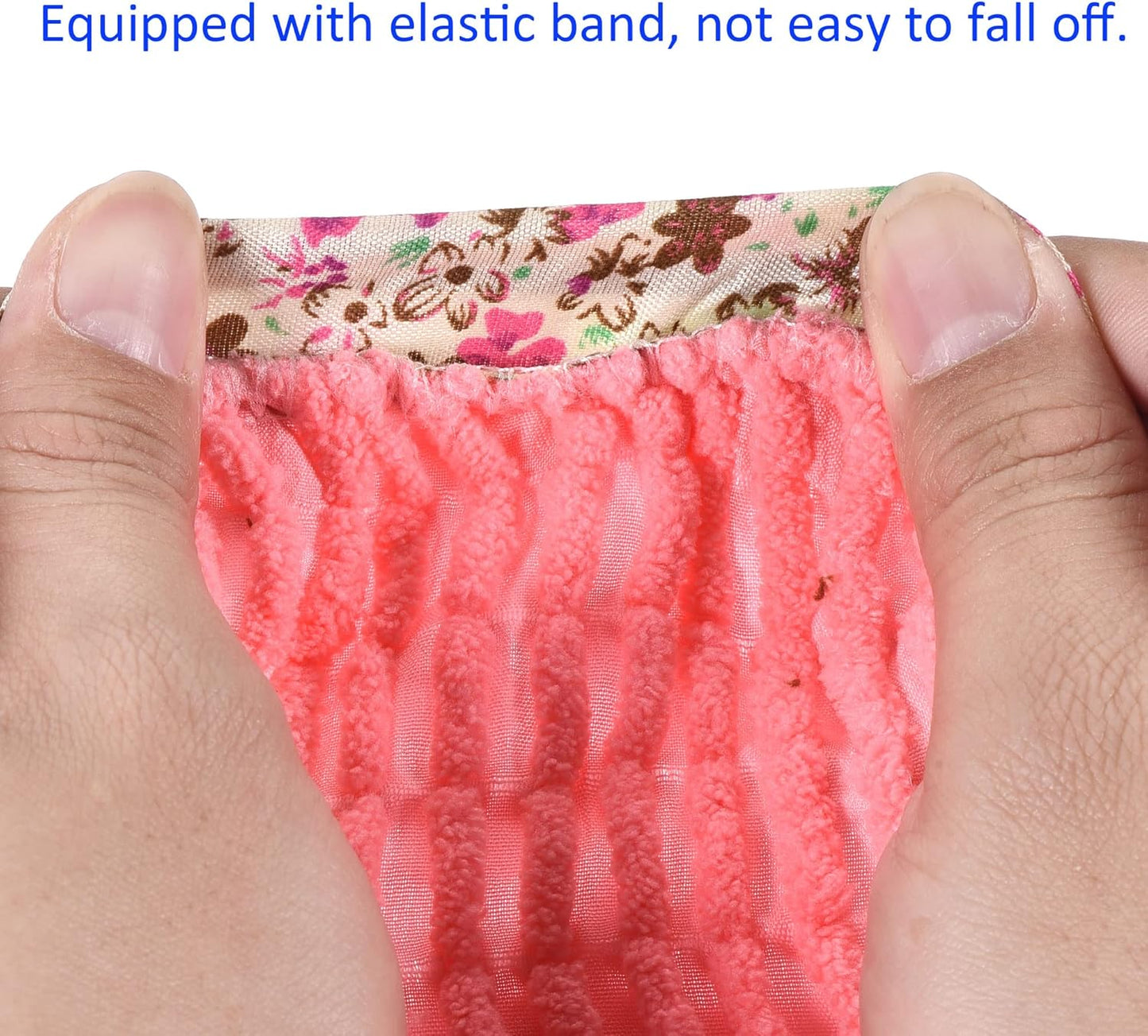 1 Pair Washable Cleaning Shoes Cover - Floor Cleaning Dust, Chenille Microfiber Duster Mop Slippers, Apply to House Office Room (Pink)