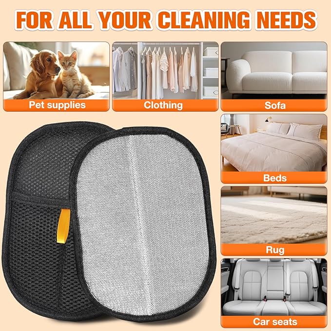 Pet Hair Removal Glove for Cats & Dogs, Newly Upgraded Electrostatic Pet Hair Gloves, 2 Pack Reusable Pet Hair Remover Tool for Laundry, Couch, Carpet, Car Seat