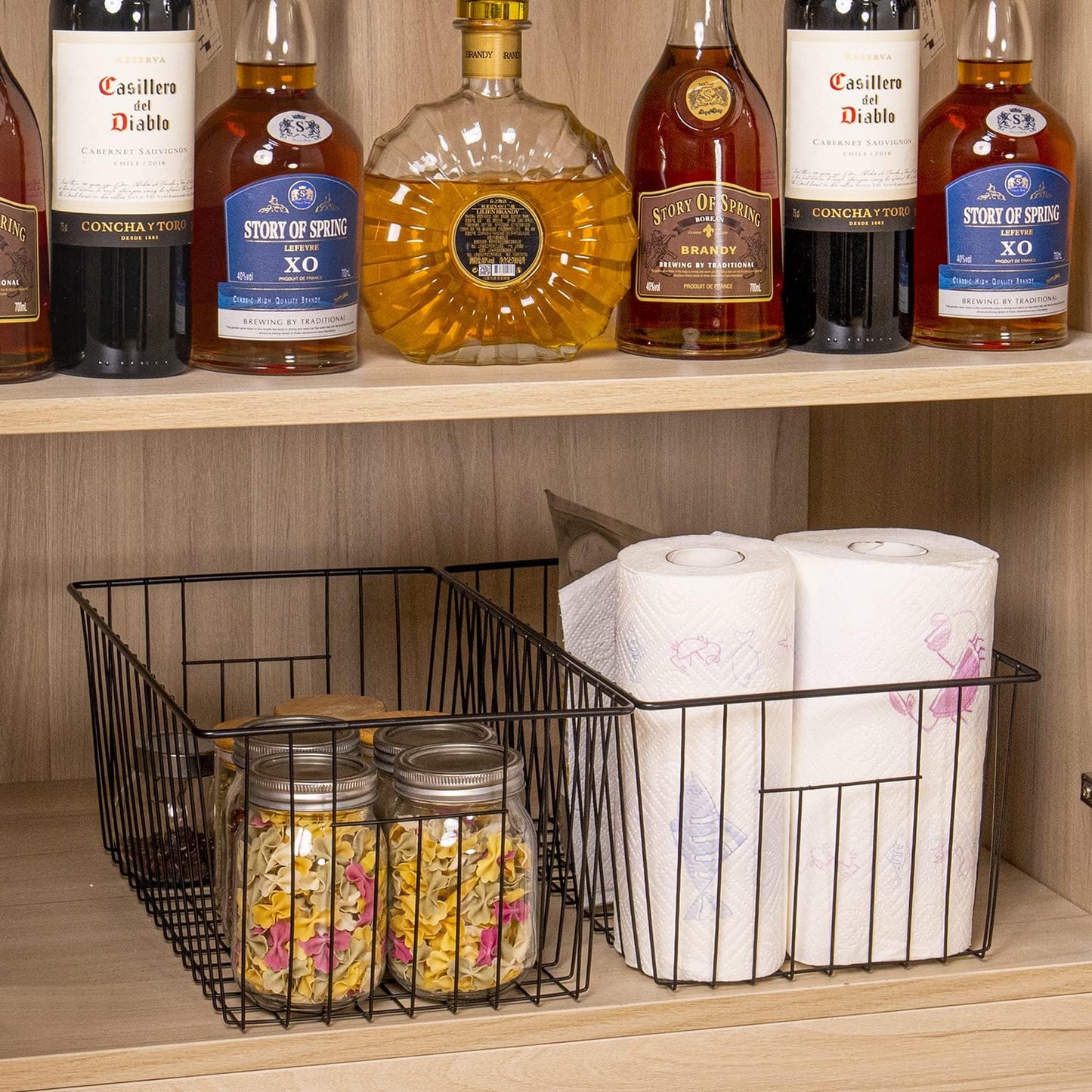 16inch Upright Freezer Organizer Baskets for 13-14,16-21 cu.ft Standup Freezer, Settle freezer chaos and reduce food waste effectively, Durable, Fully Use Space, Improve Air Circulate, Black, 3pcs