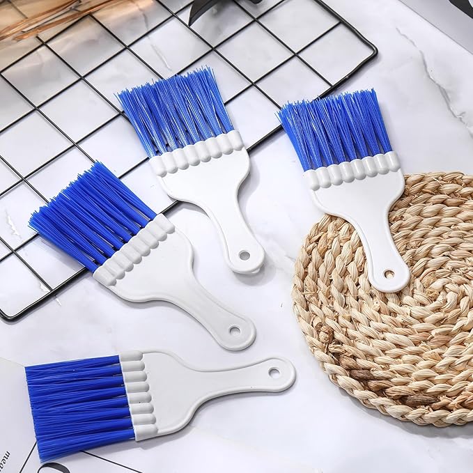 Boao 6 Packs Coil Brush Air Conditioner Condenser Refrigerator Cleaning HVAC Coil Cleaner Small Plastic Whisk Brush (Blue)