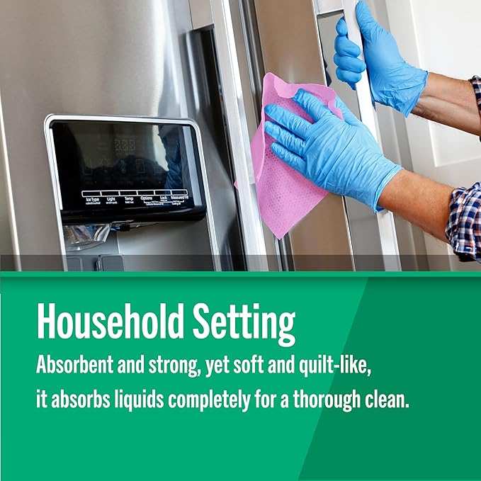 Fresh Towel Foodservice Reusable Paper Towels - 1/4 Fold, 13 x 20 inches - (1 Case of 200) All Purpose Cleaning Towels (Pink Solid)