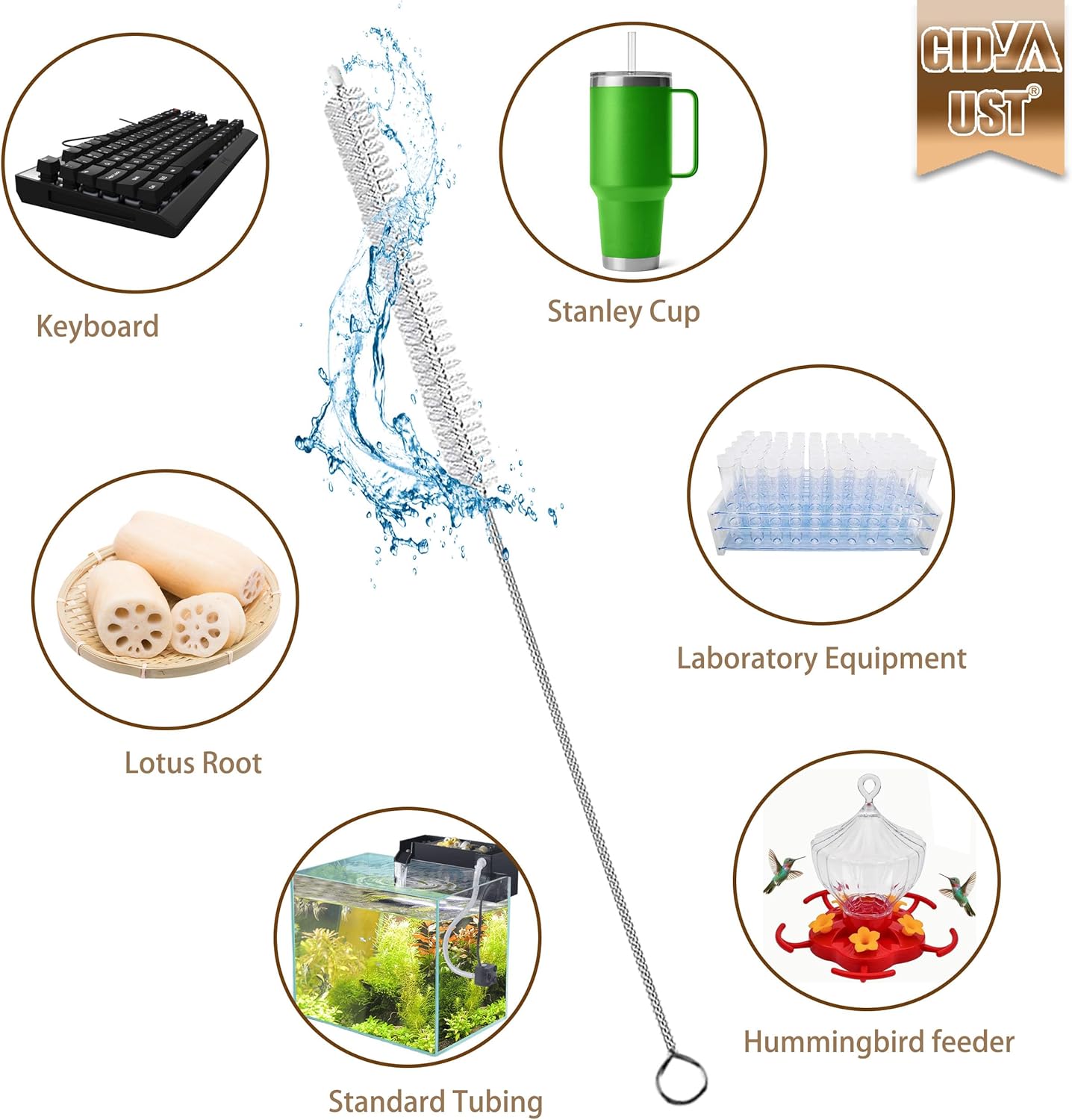 Straw Cleaner Brush Extend 10inch, Straw Brush Cleaner with Nylon Bristles, Reusable Straw Cleaner for Glass Straw/Water Bottles and Pipes.