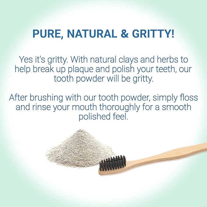 Remineralizing & Cleansing Tooth Powder, Cool Mint. Fluoride Free, SLS Free, Nano Free for Organic Oral Wellness