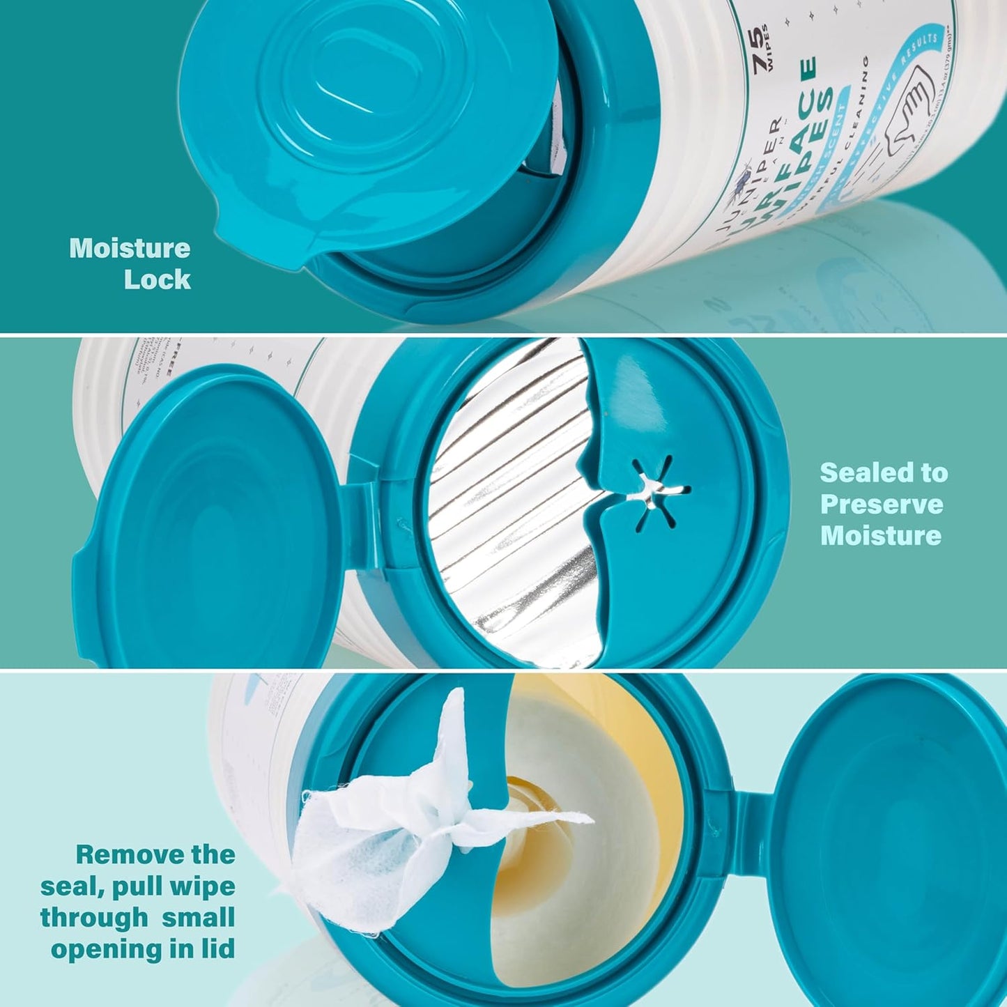 1 Pack Surface Cleaning Wipes Bleach Free, All-Purpose Cleaner for Bathroom, Kitchen, Office, 75 Count Canister, 7.5" x 7" Sheet, Fresh Scent, Lint Free & Durable