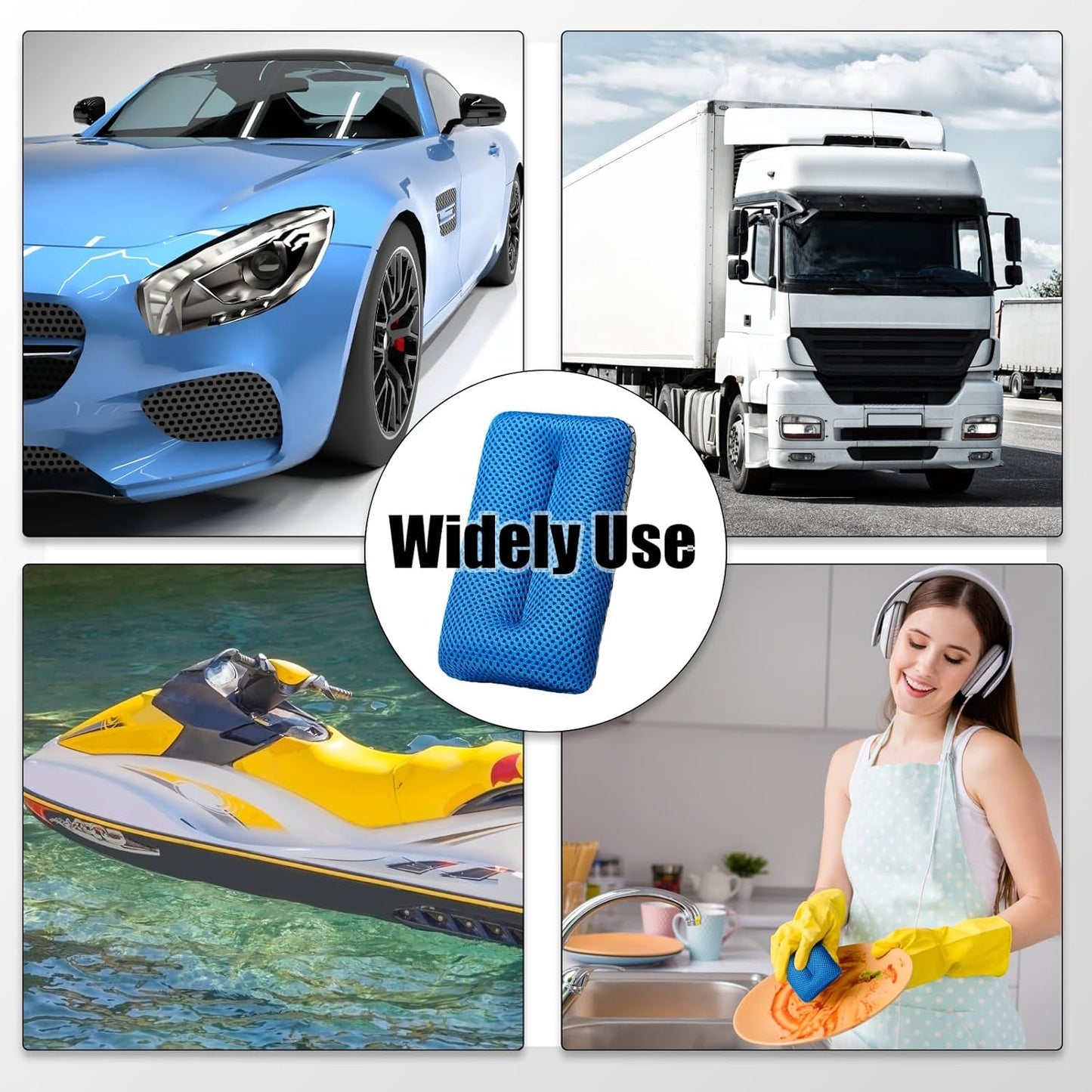 Two Sided Bug and Tar Sponge Microfiber Bug Scrubber Car Sponge for Washing Soft Mesh, Scratch Free for Car, Truck, SUV, RV, Boat, and Motorcycle(10 Pcs)